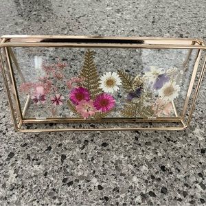 Brand new! Dried florals in a rose gold frame